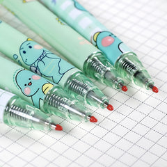 6pcs Matcha Green Dinosaur Gel Pen Set 0.5 Bullet Carbon Student Brush Pen