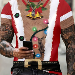 Christmas Graphic Print T shirt Men's Street Style Tee Shirt