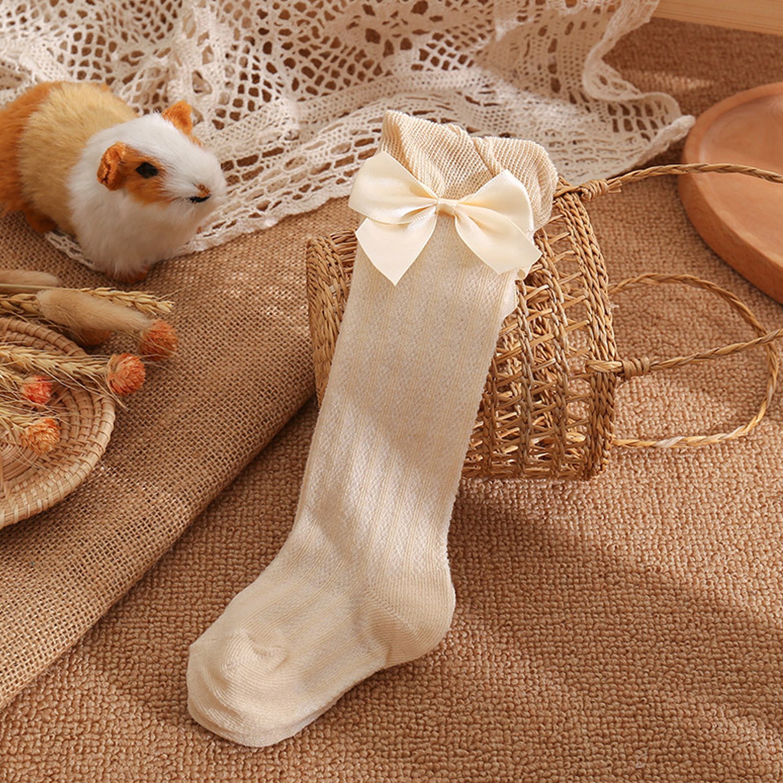 Cozy Bow Socks for Babies Toddlers Kids - Warm & Stylish
