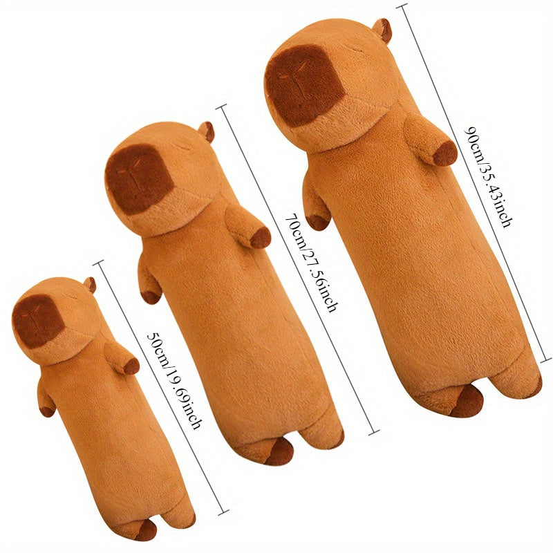Cute Capybara Plush Standing Pillow for Home Decor - Dark Brown