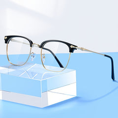 Women's Light Blocking Glasses Crystal Lens Rimless Computer Gaming Eyeglasses