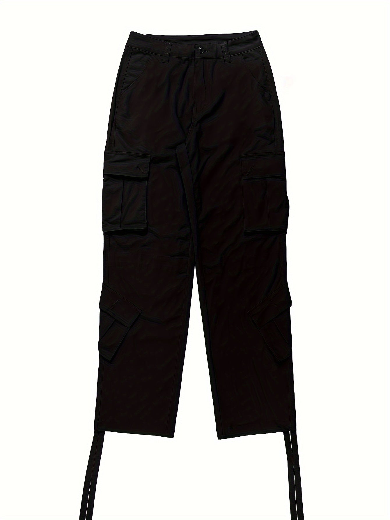 Mid Rise Cargo Pants Loose Straight Leg Cargo Style Jeans