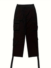 Mid Rise Cargo Pants Loose Straight Leg Cargo Style Jeans