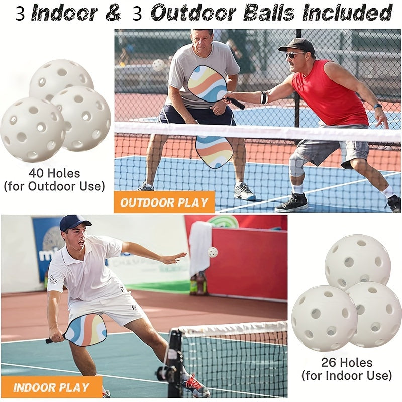 6pcs Pickleball 40 Holes 26g Pick ball Set 3pcs 40 3pcs 26 hole Pickle Ball