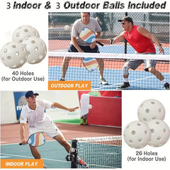 6pcs Pickleball 40 Holes 26g Pick ball Set 3pcs 40 3pcs 26 hole Pickle Ball