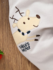 Newborn Gentleman Romper Deer Embroidery Jumpsuit For Baby Boys