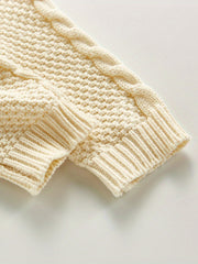 Baby Knit Bodysuit Button Down Short Sleeve Sweater Romper
