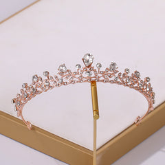 Baroque Crown & Tiara Golden Crystal Bride Wedding Queen Crowns Princess Tiaras