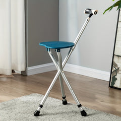 Portable Folding Walking Stick Chair for Elderly Adjustable Cane Stool