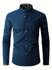 Men's Flower Binding Formal Button Up Shirt