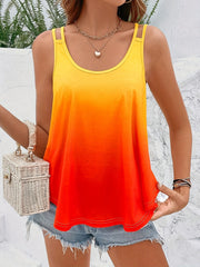 Gradient Back Cross Sexy Tank Top for Women