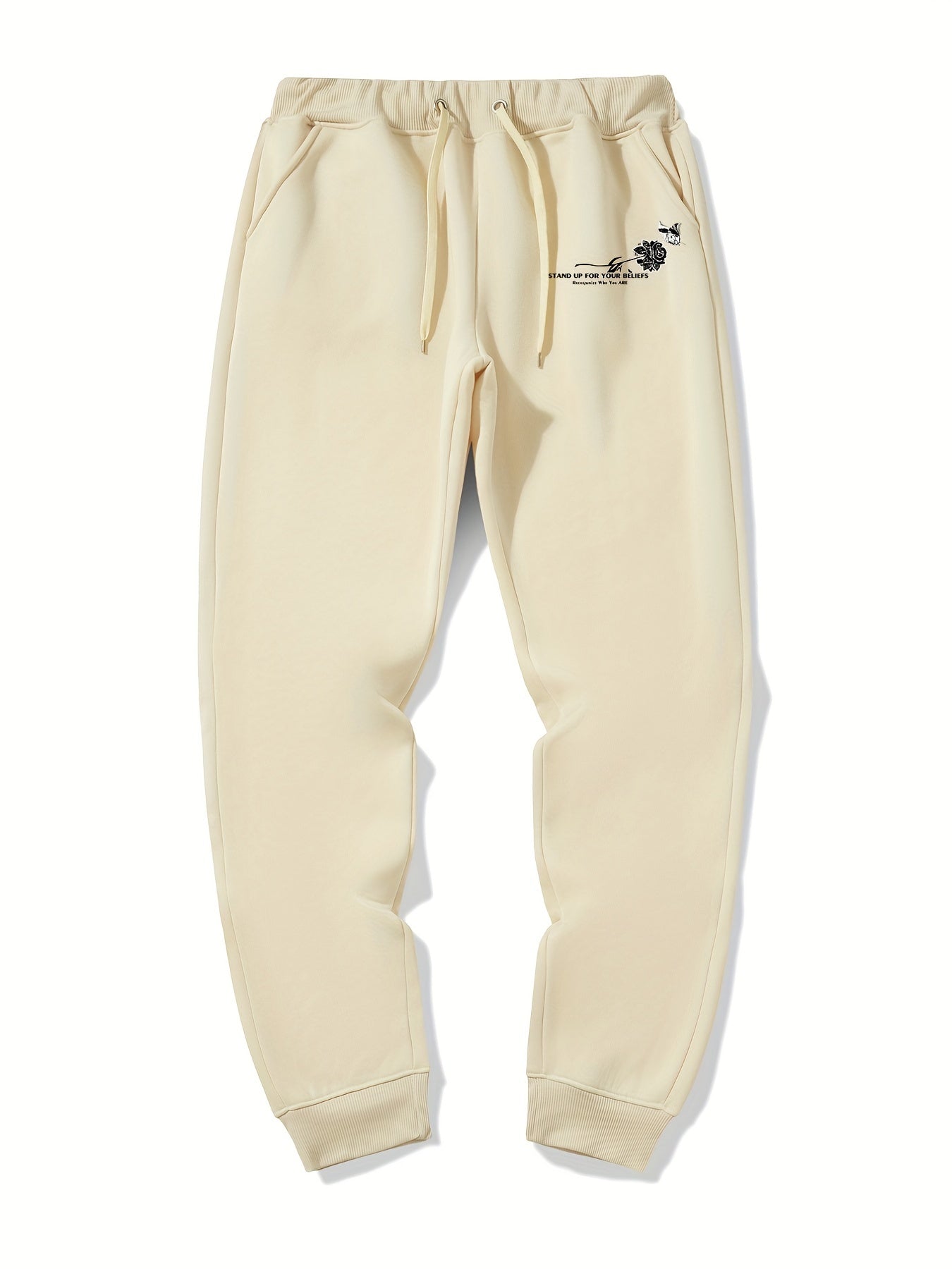 Flower Print Men's Drawstring Sweatpants Loose Casual Jogger Pants
