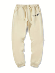 Flower Print Men's Drawstring Sweatpants Loose Casual Jogger Pants