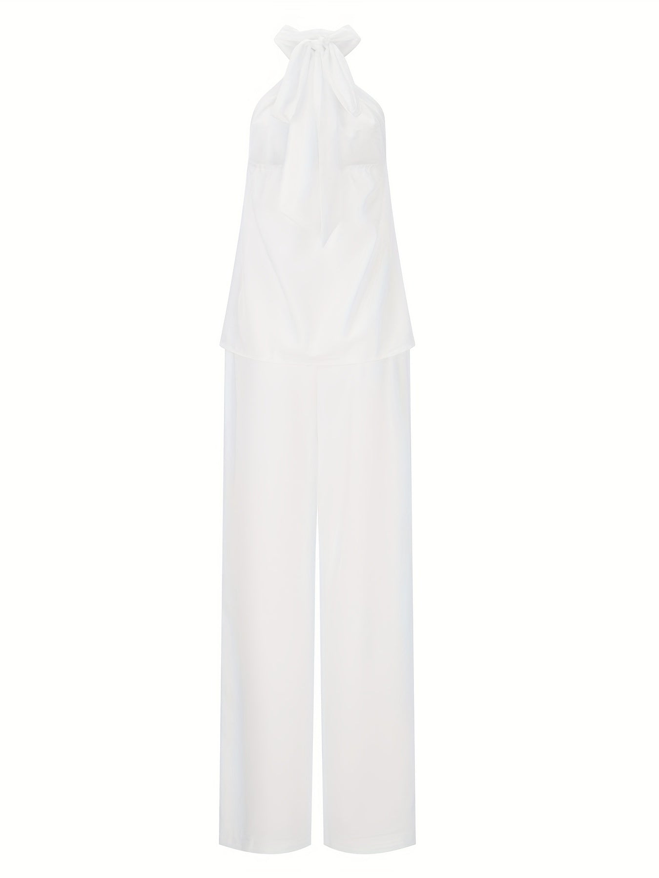 Two piece set Halter Top & Wide Leg Pants Outfit