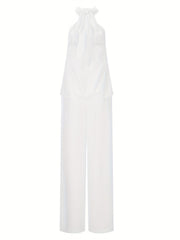Two piece set Halter Top & Wide Leg Pants Outfit