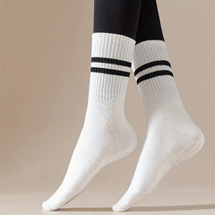 2 Pairs Silicone Non-slip Yoga Socks Striped Breathable Sports Socks