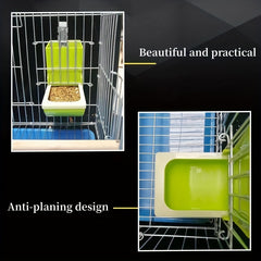 Green Hanging Bird Feeder with Rotating Lid for Bird Cage