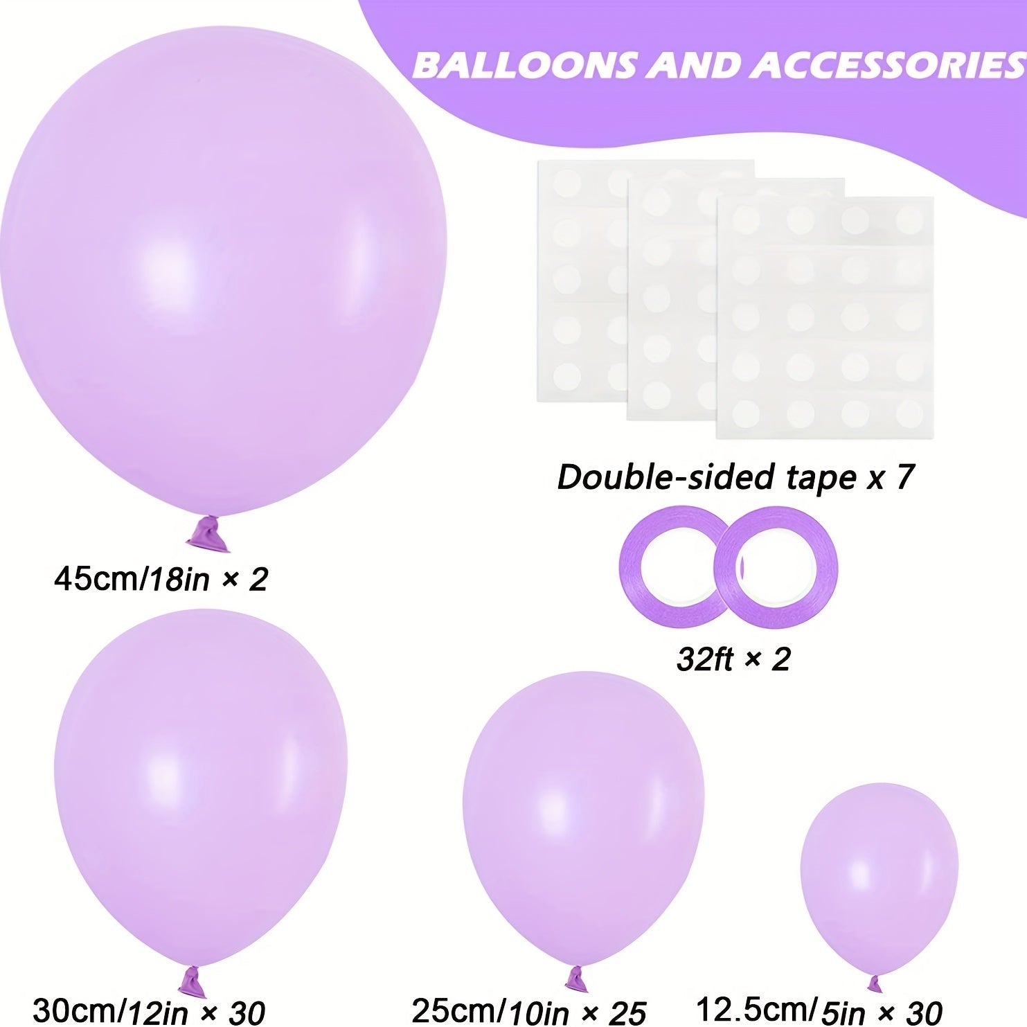 87pcs Pastel Purple Balloons in Various Sizes for Garland Arch Decorations
