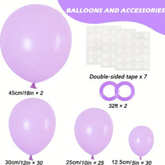 87pcs Pastel Purple Balloons in Various Sizes for Garland Arch Decorations