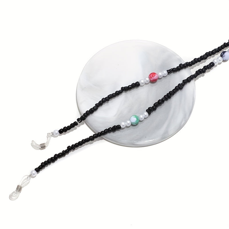 Beaded Glasses Chain Anti Slip Eyewear Retainer Stylish Lanyard Strap
