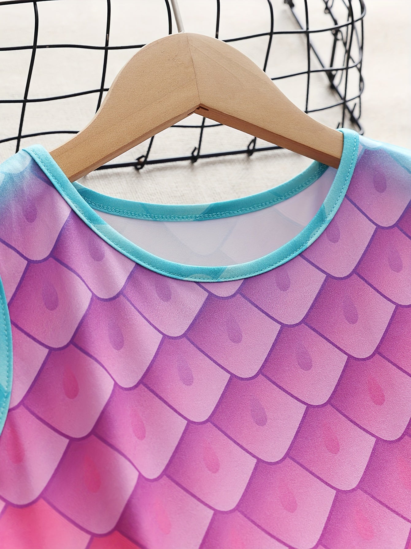 Girls Dreamy Gradient Fish Scale Sleeveless Dress for Summer Party
