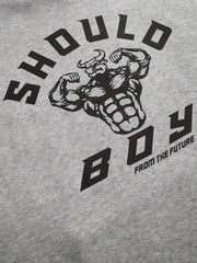 Muscle Bull Print Hoodie Men Graphic Hooded Pullover Kangaroo Pocket