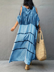 V Neck Cover Up Dress Loose Fit Beachwear Kaftan Women's Swimwear