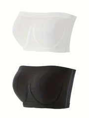 2 Pack Plus Size Seamless Bandeau Bra Set