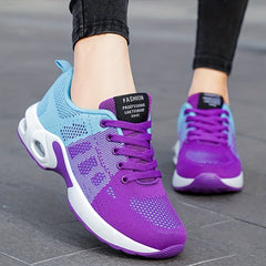 Women's Breathable Knit Running Shoes Casual Lace Up Outdoor Shoes