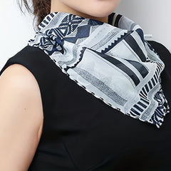 Floral Print Gauze Veil Neck Gaiter Sun Protection Face Cover