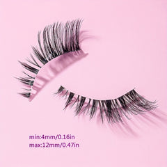 7 Pairs 12mm Full False Lashes Wispy Clear Band Natural Cross False Eyelashes