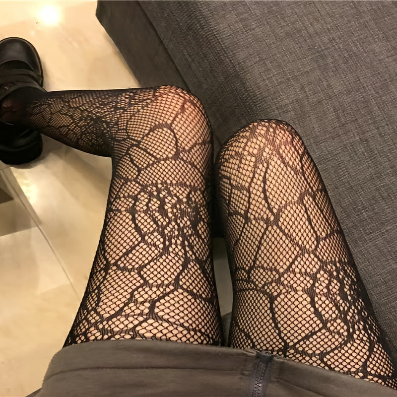 High Waist Spiderweb Tights Sexy Hosiery