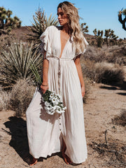 Apricot Boho Style Cover Up Dress Women's Swimwear