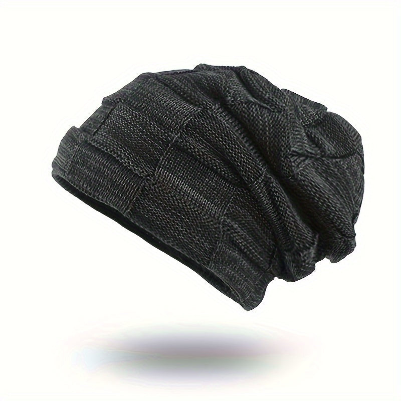 Winter Velvet Lined Beanie Hat for Men Women