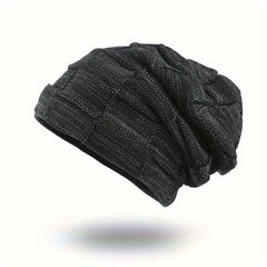 Winter Velvet Lined Beanie Hat for Men Women