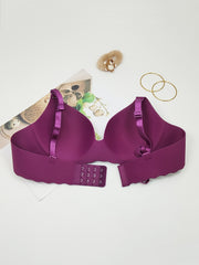 2pcs Romantic Scallop Trim Push Up Bras