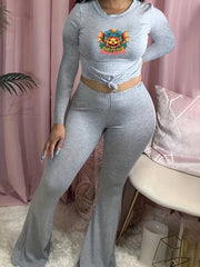 Pumpkin & Letter Print 2 Piece Set