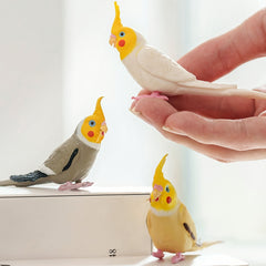 Realistic Cockatiel Bird Figurine PVC Collectible Model Home Decor