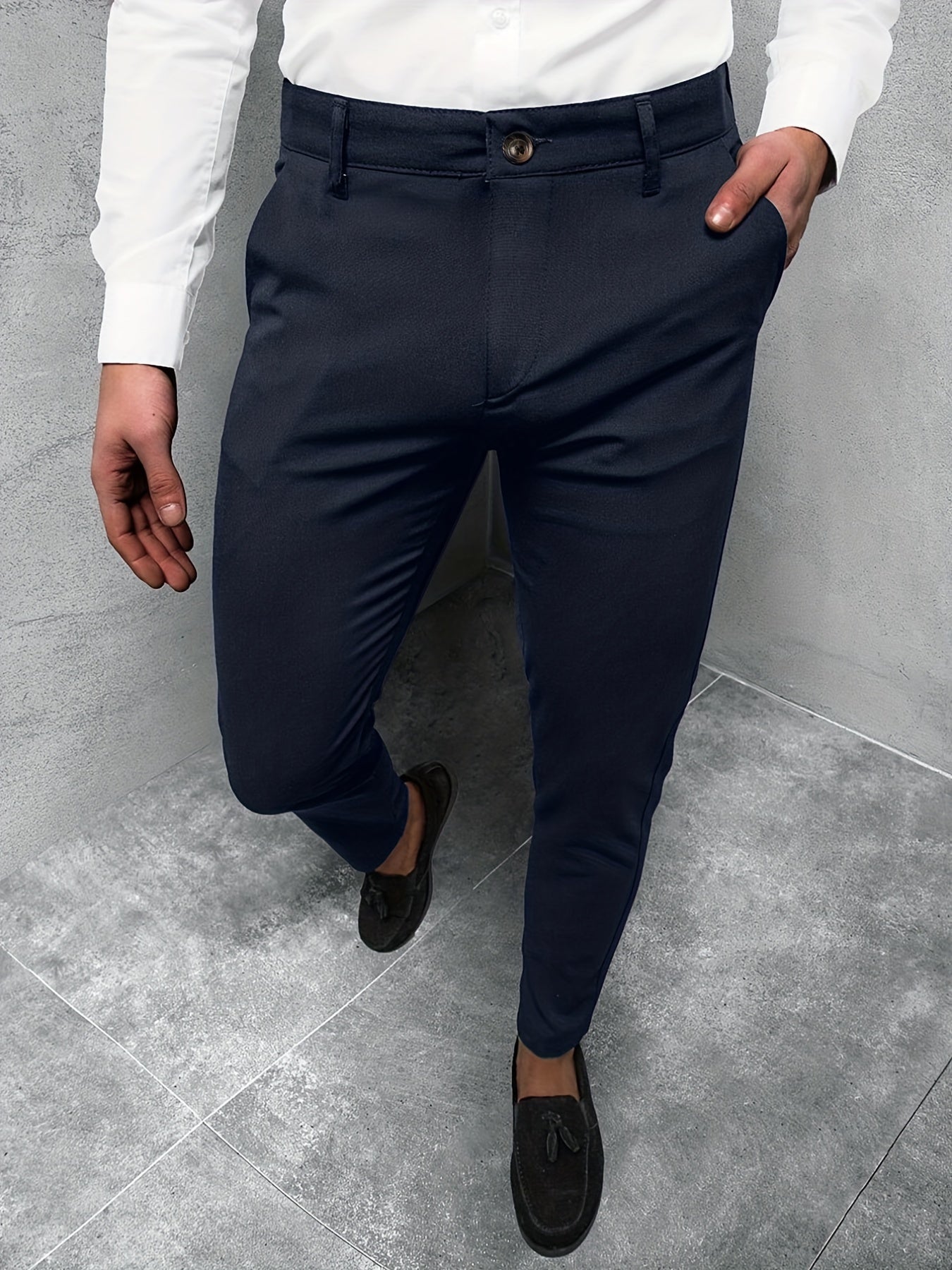 Men's Vintage Style Slim Fit Dress Pants