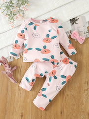 Baby Girl Cartoon Graphic Pajama Set