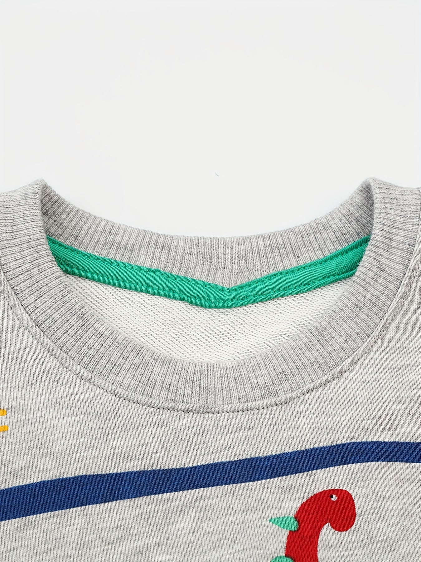 Dinosaur Boys Sweater Round Neck Long Sleeve Knit Pullover Top