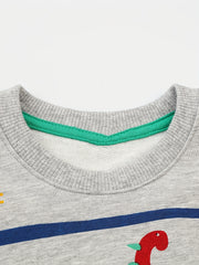 Dinosaur Boys Sweater Round Neck Long Sleeve Knit Pullover Top