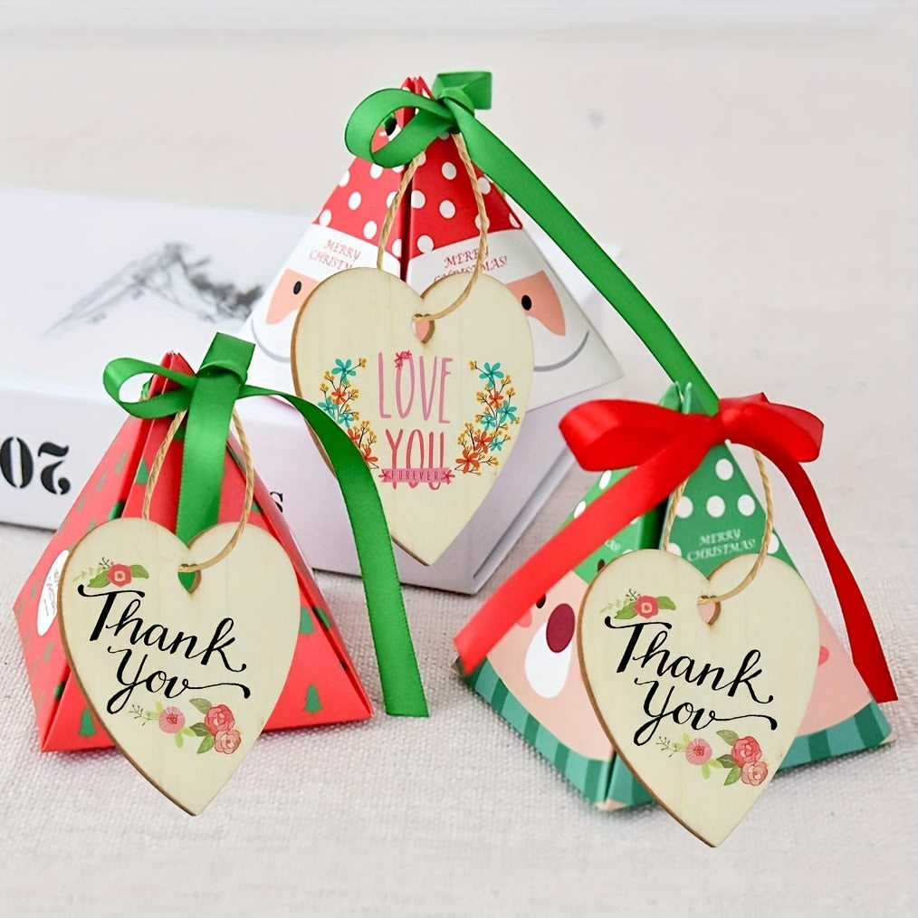 5pcs Natural Heart Shaped Wooden Decorations for Wedding Thanksgiving Christmas