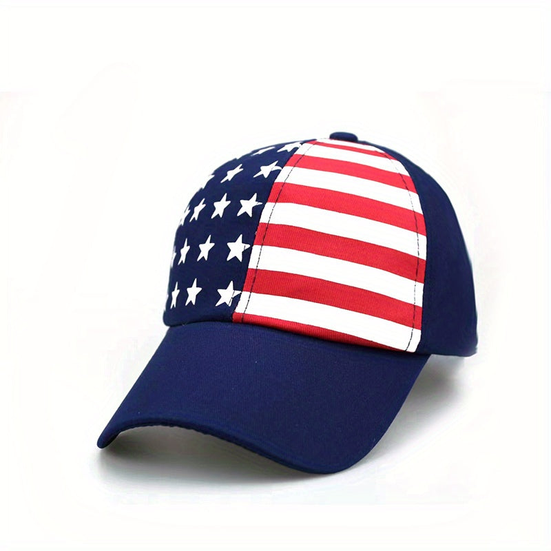 American Flag Print Baseball Cap Cotton Dad Hats Patriotic Sun Hats