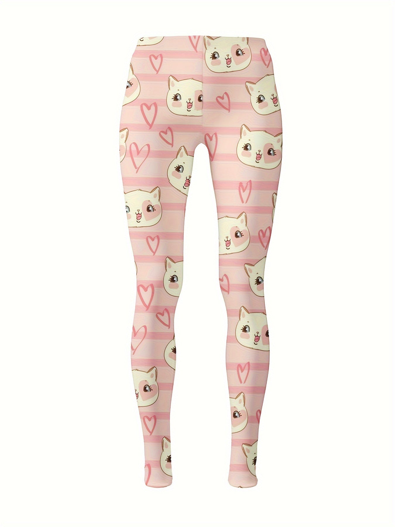 Kitty Graphic Leggings Girls Stripped Leggings Spring Fall Gift