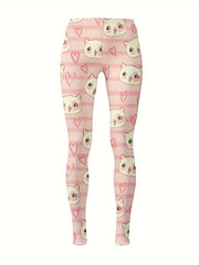 Kitty Graphic Leggings Girls Stripped Leggings Spring Fall Gift