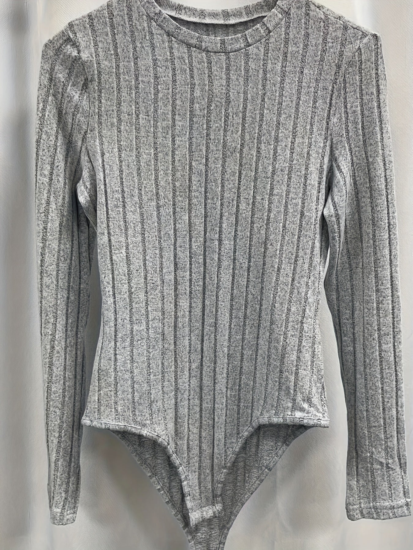 Ribbed Knit Bodysuit Long Sleeve for Fall & Winter