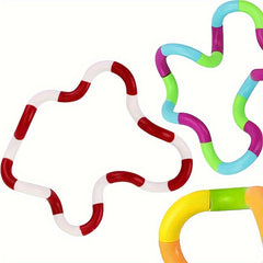 6pcs Multicolor Squeeze Twist Chain Decompression Toys