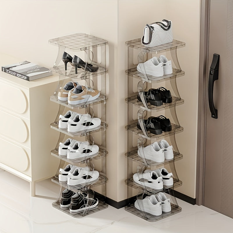 Folding Shoe Rack Stackable Shoe Storage Shelf Space Saving Organization