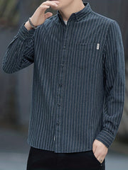 Plaid Print Men's Casual Button Up Shirt with Pocket
